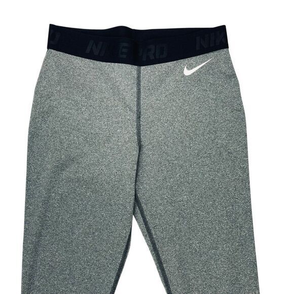 Nike Pro Dri Fit Womens S Heather Gray Ankle Length Stretchy Athleisure Leggings - Picture 2 of 12